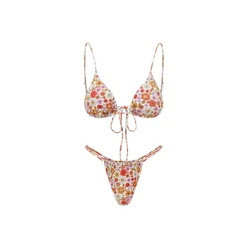 YUKARI SWIM Two-Piece Swimsuits Women's Orange Floral Pattern