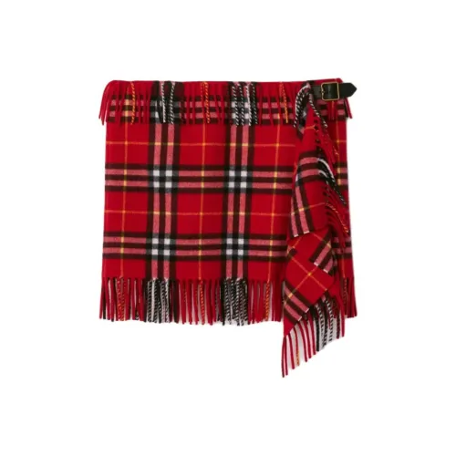 Burberry Check Wool Cashmere Scarf Skirt 'Currant'