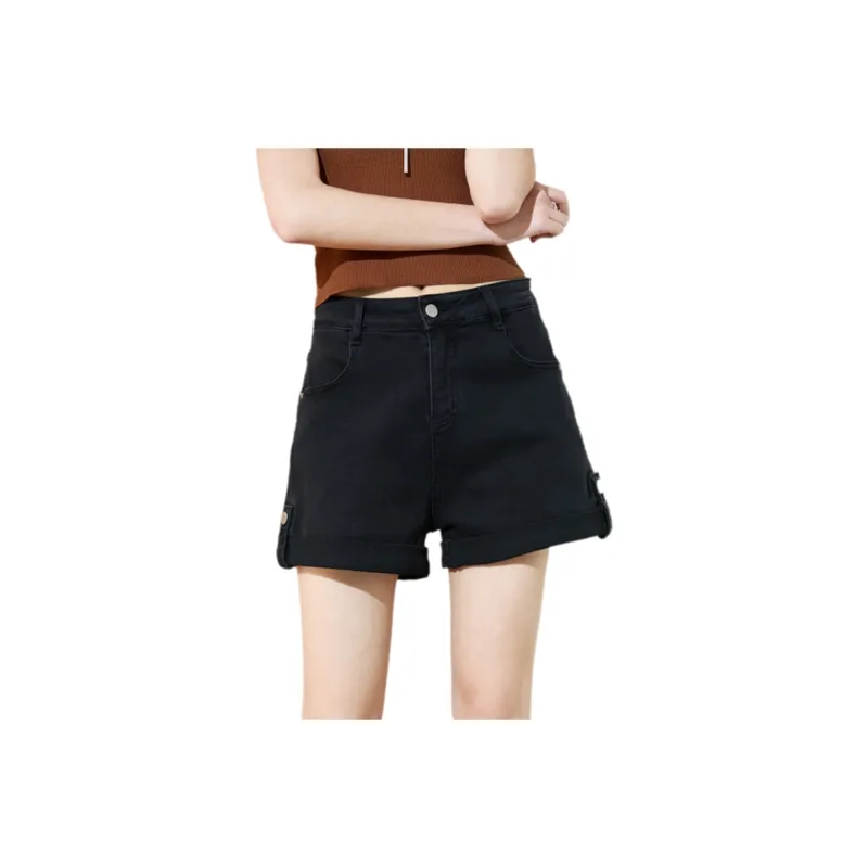 SMEN Denim Shorts Women's Black-0