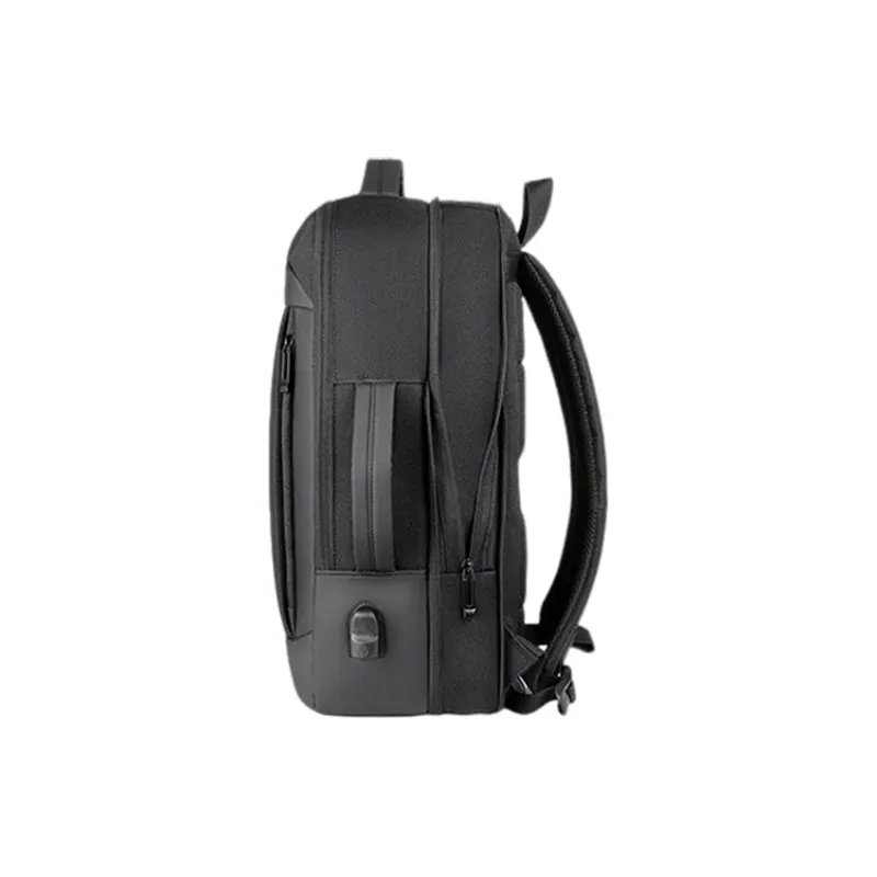 MILOOKY Water Repellent Fabric Backpack Unisex Black-3