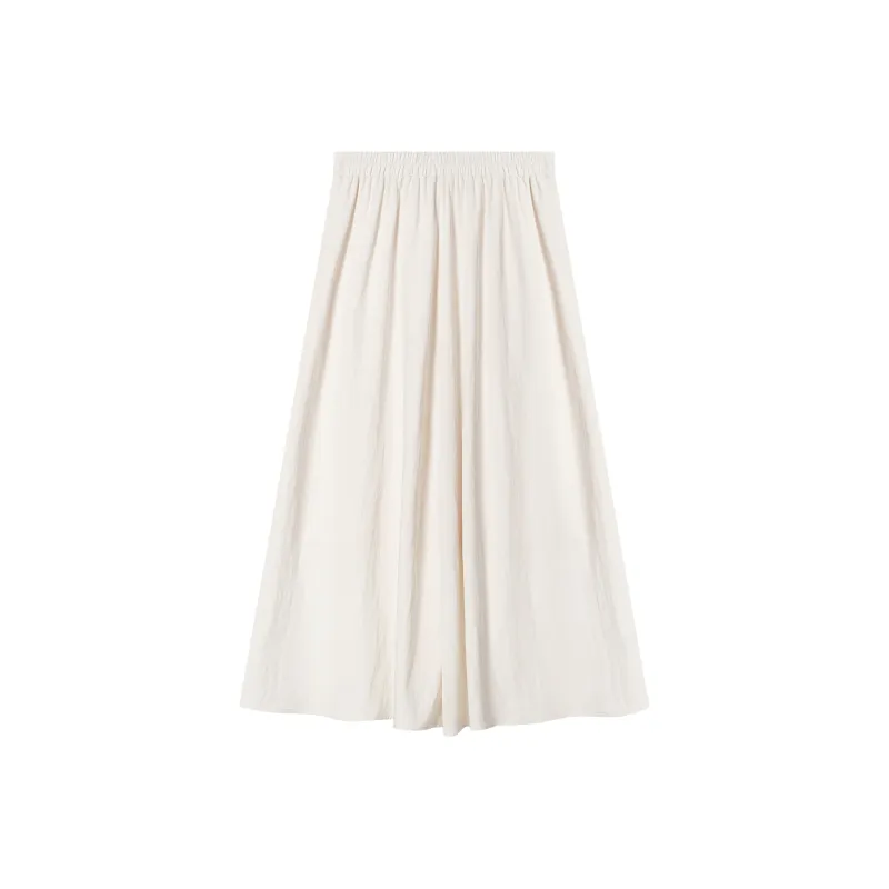 THE SEA LIFE Casual Long Skirt Women's Cream White-0