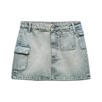 ZARA Denim Short Skirts Women's Blue