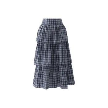 Kazakhstan Casual Long Skirts Women's Blue