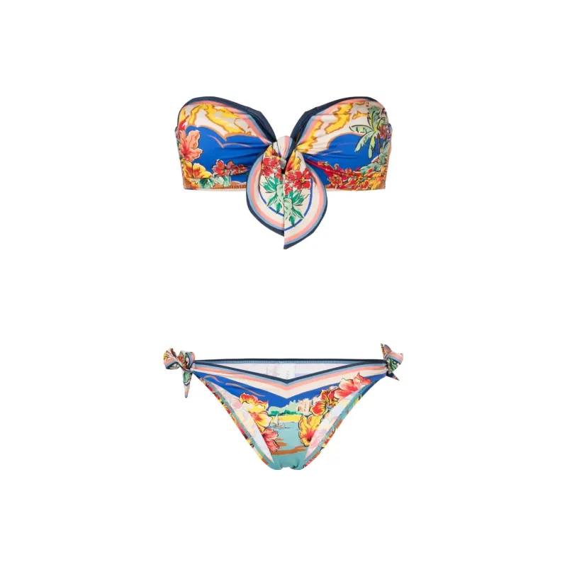 Zimmermann Alight Illustration-print Bikini-0