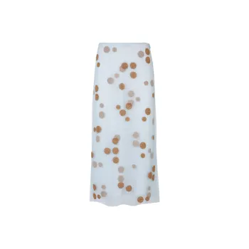 FENDI Polka Dot Embellished Tulle Midi Skirt