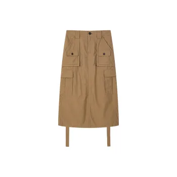 UOOYAA Casual Long Skirts Women's Khaki