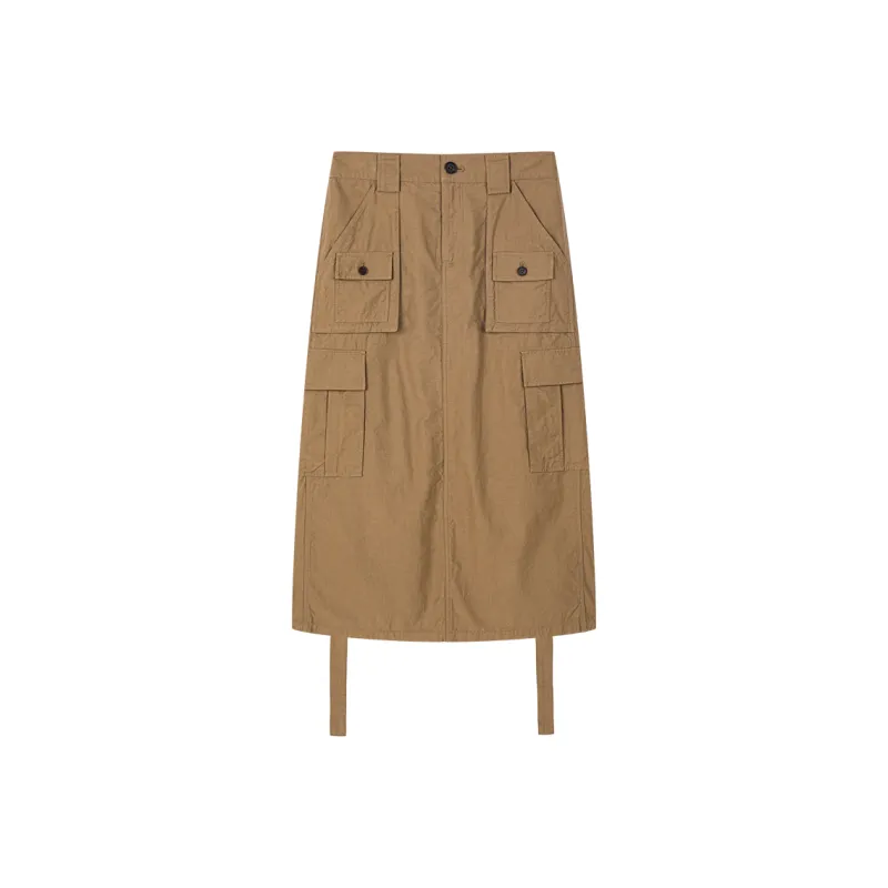 UOOYAA Casual Long Skirts Women's Khaki-0