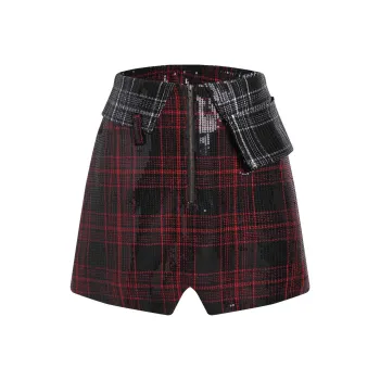 REJJ Casual Short Skirts Women's Black Red
