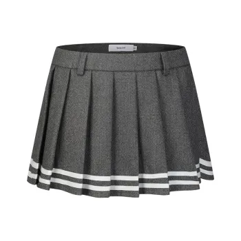 Barb Chill Preppy Series Casual Short Skirts Women's Dark Gray