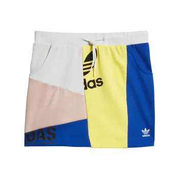 Adidas Originals VINTAGE Casual Short Skirts Women's Antique White/Noble Yellow/Collegiate Blue/Pearl Smoke Gray