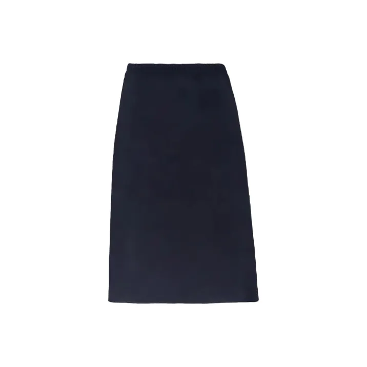 CORALIAN Casual Long Skirts Women's Navy Blue-0