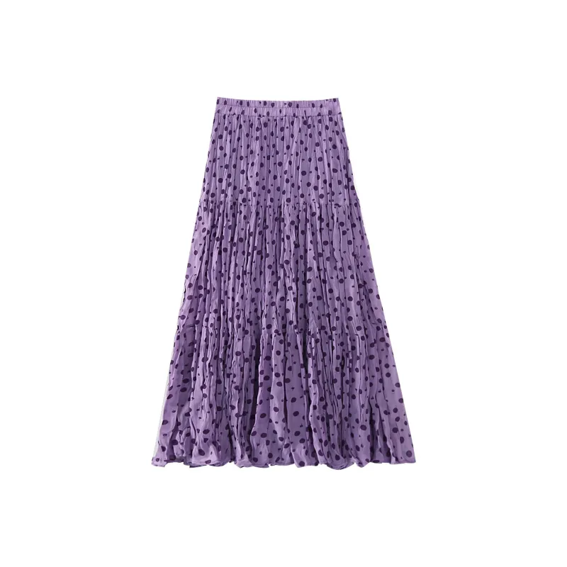 Wbwq Casual Long Skirt Women's Purple-6
