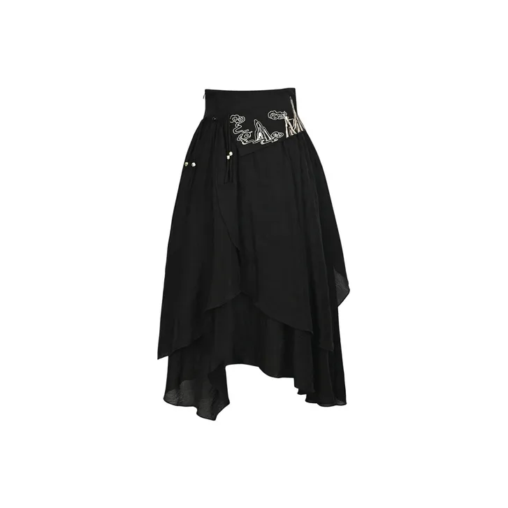 Snbl Casual Long Skirts Women's Black-0
