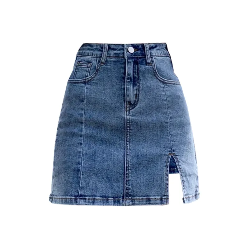 Concubine Zhu Denim Short Skirts Women's Blue-0