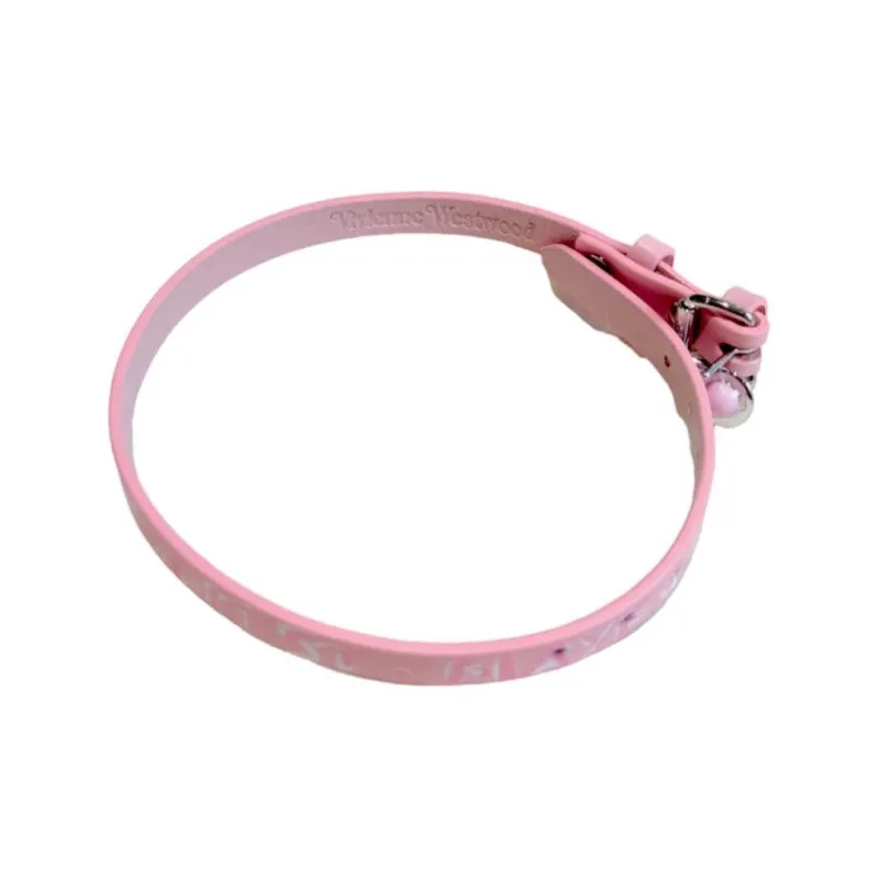 Vivienne Westwood Leather Necklaces Unisex Pink-2