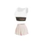 Pure White Tank Top (with Pads)+Clay Pink Boxer Shorts