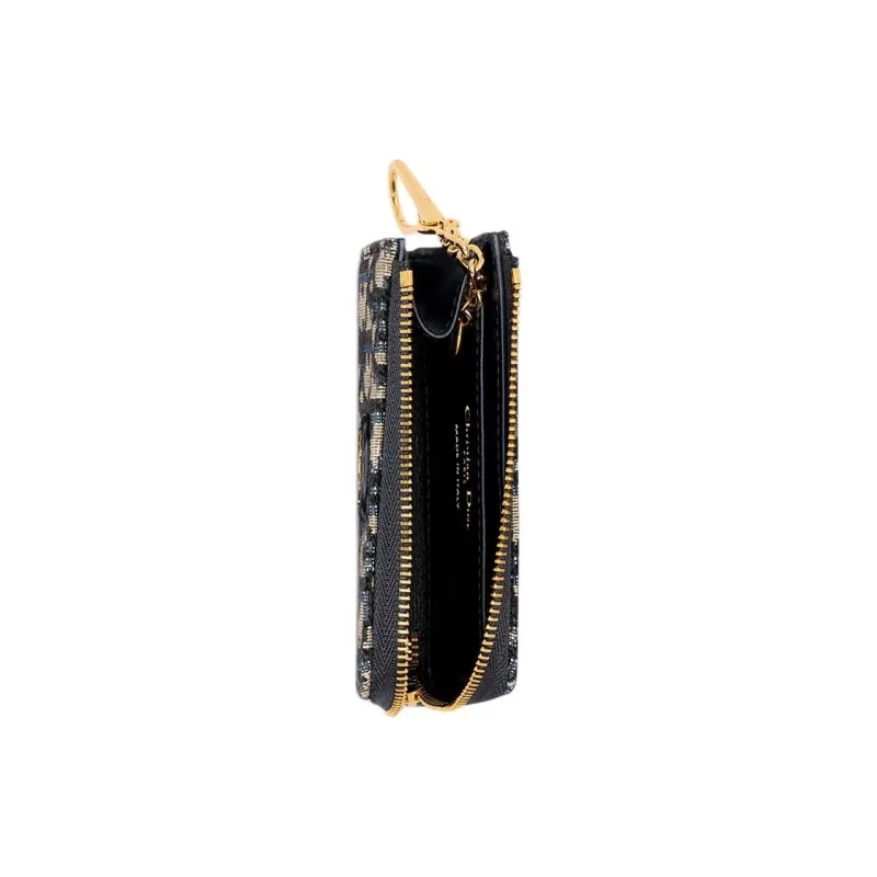 DIOR 30 Montaigne Cotton Card Holder Women's Brown-3