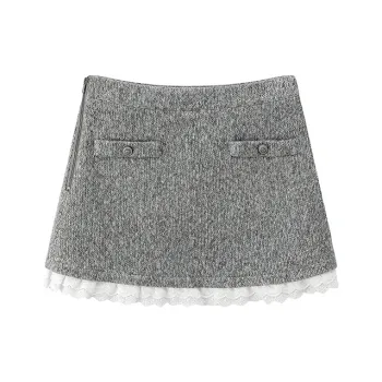 CHUU Casual Short Skirts Women's Light Heather Gray