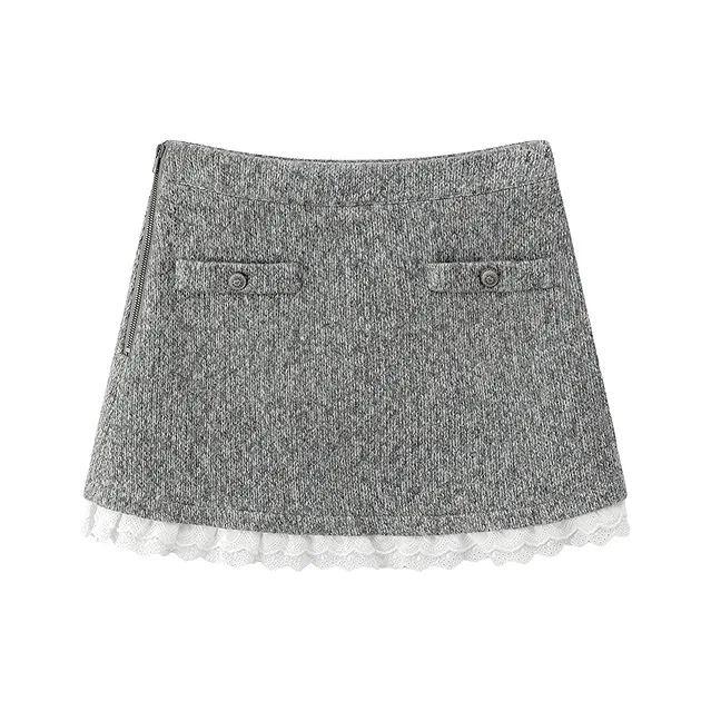 CHUU Casual Short Skirts Women's Light Heather Gray-0