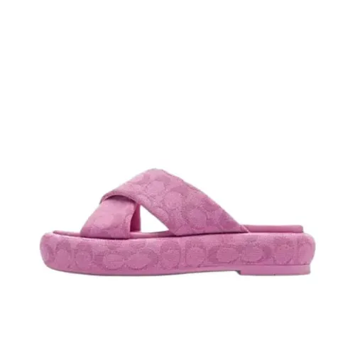 COACH Slip Resistant Slide Slippers Women's Pink