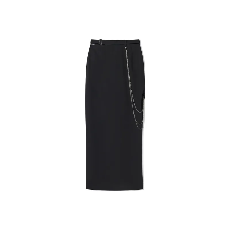 COVERINS Casual Long Skirts Women's Black-0
