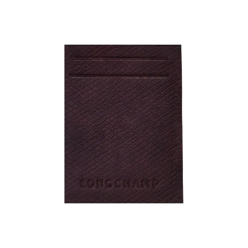 LONGCHAMP Le Pliage Green Cow Leather Card Holder Women's Burgundy Red-3