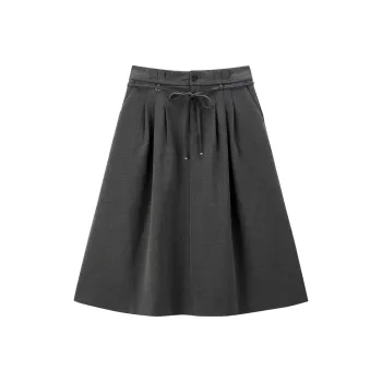 PEACEBIRD Casual Short Skirts Women's Lilac Gray