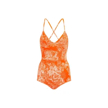 DIOR Dioriviera FW22 One piece Swimsuit Women's Orange