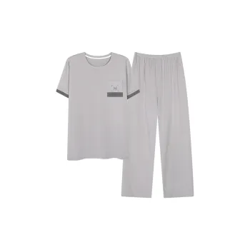 Floating Light Islands Pajama Set Men's Gray
