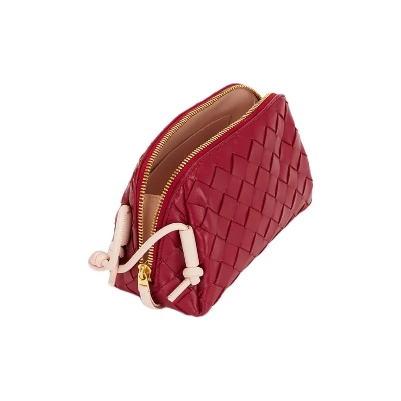 Bottega Veneta Concert Cow Leather Shoulder Bag Kids' Rose Red-3