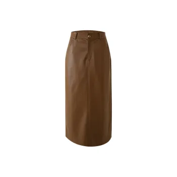 YALIDA Casual Long Skirts Women's Brown