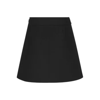 CELINE Trapeze Mini Skirt In Gauffered Double Wool