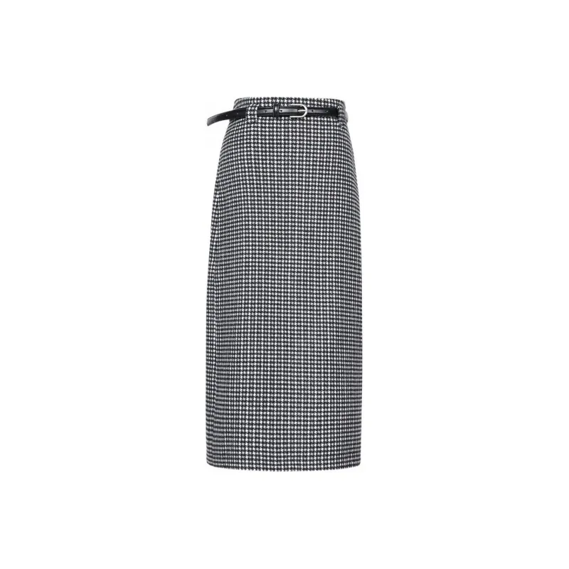 ROEYSHOUSE Casual Long Skirt Women's Plaid-0