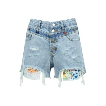 Valeria Obbaco Denim Shorts Women's Blue