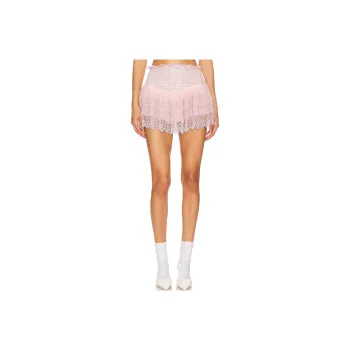 LOVESHACKFANCY Casual Short Skirts Women's Pink