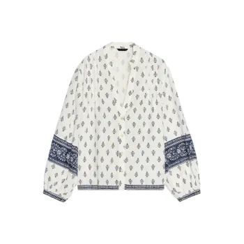 ZARA Shirts Women's Nude/Sea Blue