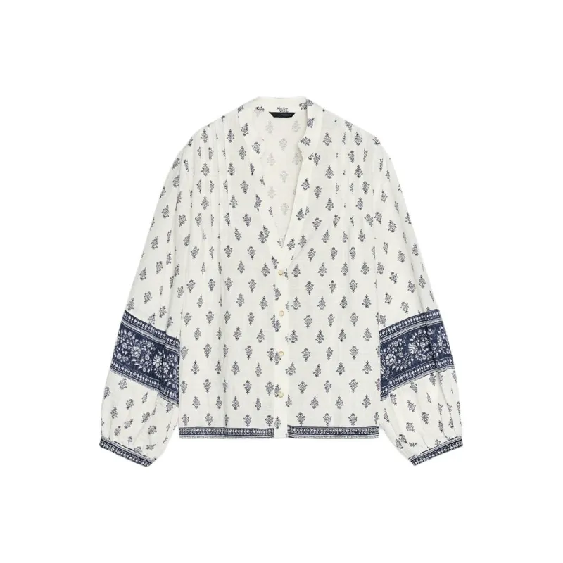 ZARA Shirts Women's Nude/Sea Blue-0