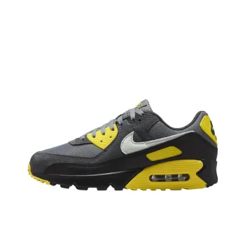 Nike Air Max 90 Anti Slip Wear Resistant Low Top Running Shoes Men's Gray Yellow