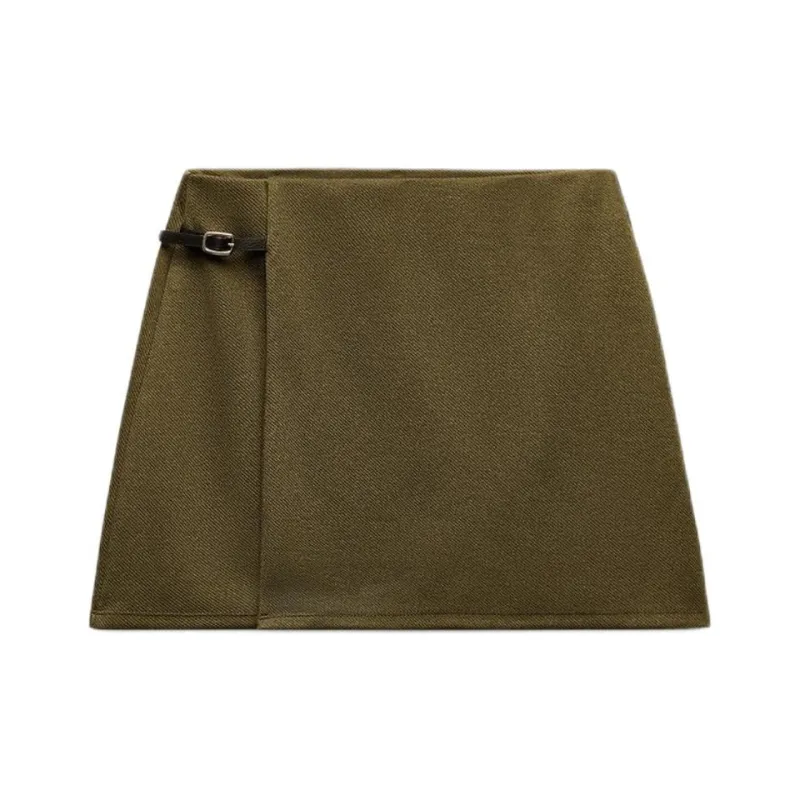 ZARA Casual Short Skirts Women's Medium Green-0
