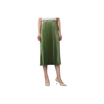BBLLUUEE Casual Long Skirt Women's Bamboo Green
