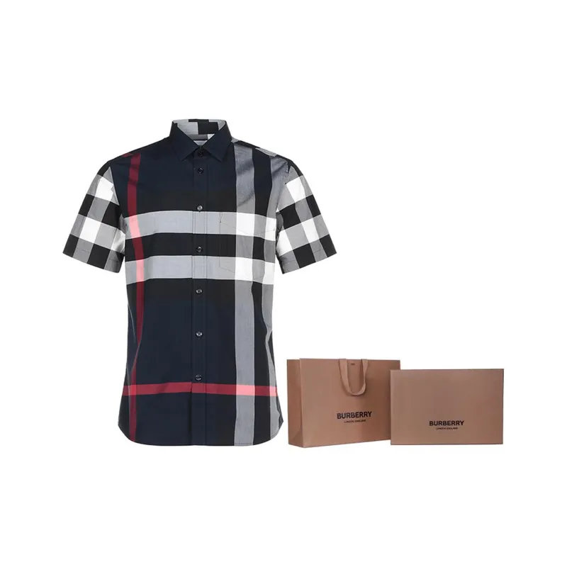 Burberry Shirt Men's Marine Blue-6