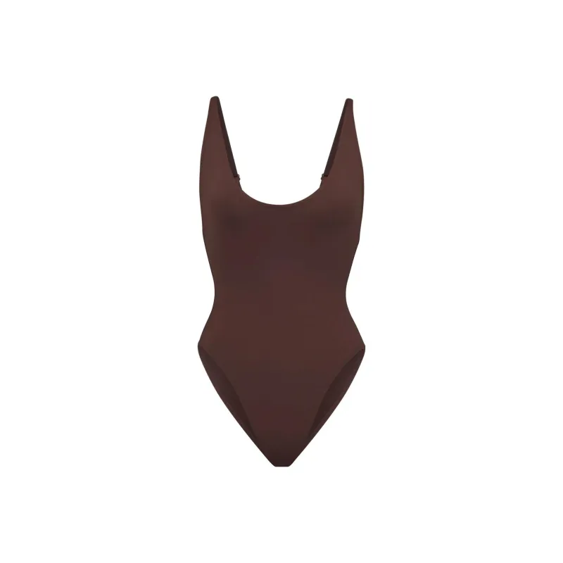 Skims Swim Scoop Neck One Piece Cocoa-0