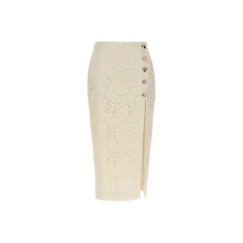 Self portrait Cord Lace Split Midi Skirt