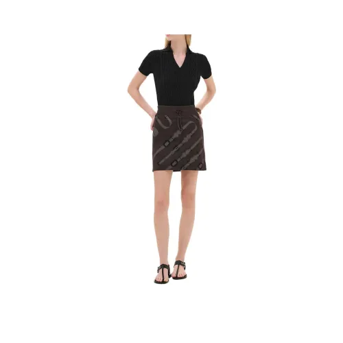 HERMES Casual Short Skirts Women's Charcoal Brown