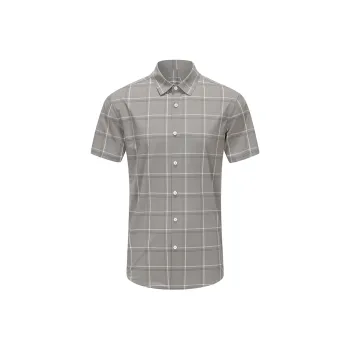 DIDIBOY Shirts Men Green Plaid