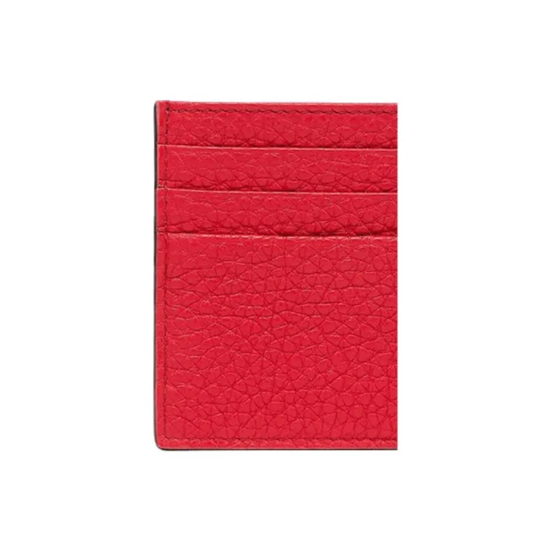 FENDI Cow Leather Card Holder Men's Red-3