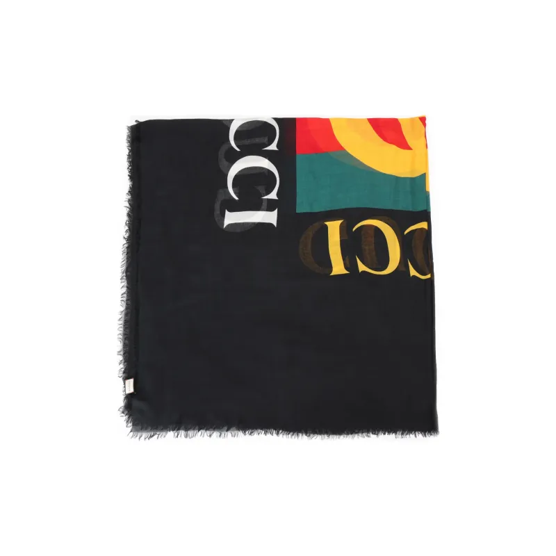 GUCCI Web' Striped Shawl Black-1