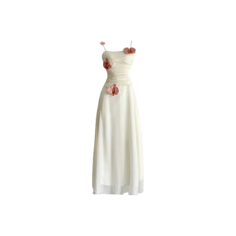 Udon House Slip Dresses Women's Beige Apricot-0