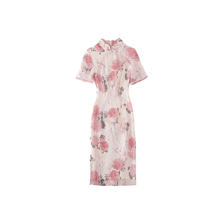 JINYE ORIENTAL Cheongsam Women's Dove Yellow-0