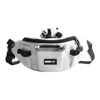 Warrior Nylon Crossbody One Shoulder Sling Bag Unisex Black/White